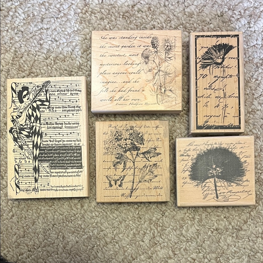Vintage Wooden Stamps Set